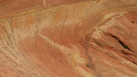 erosion line along zion national park sandstone arid canyon ridge