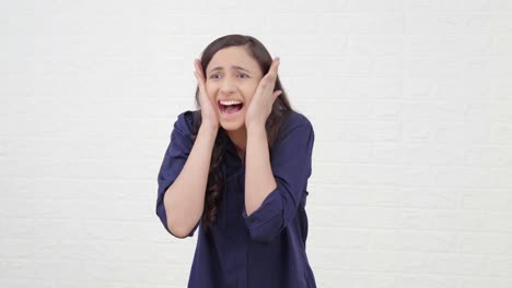 happy and surprised indian girl