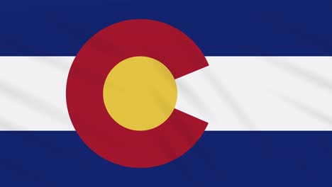 colorado flag flutters in the wind, loop for background