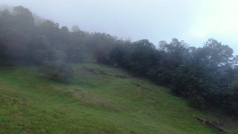 Nebel-Rollt-über-Die-Frisbee-Disc-Golf-Felder-Von-Polipoli-In-Maui,-Hawaii,-6.200-Fuß-Entlang-Der-Steilen-Hänge-Des-Haleakala-Kraters