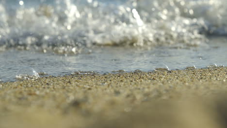 close-up of waves on the beach