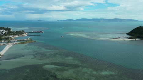 Aerial-drone-video-of-Pantip-town-from-above-in-the-Koh-Pha-Ngan-island,-Thailand