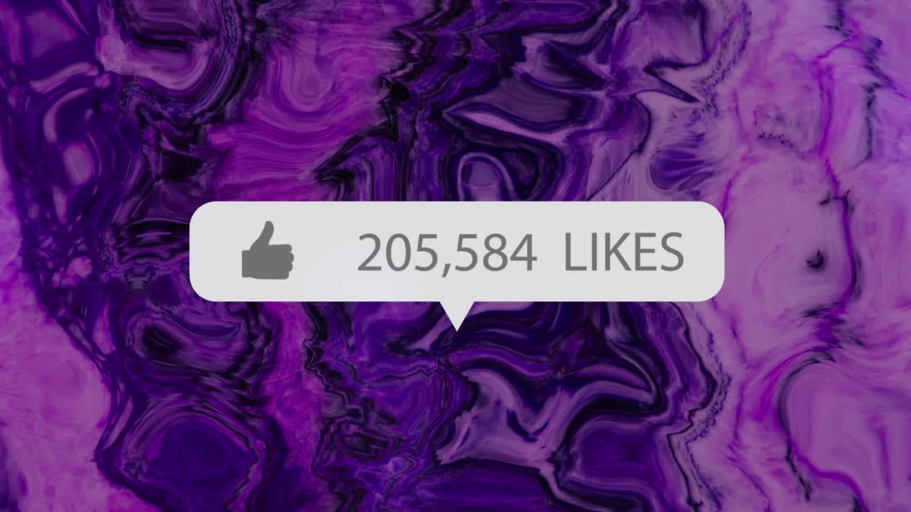 Animazione di notifiche dei social network su sfondo colorato