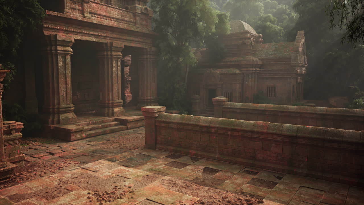 Stone building surrounded by trees