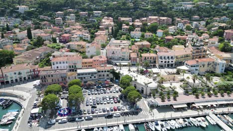 Waterfront-panning-drone-aerial--Beaulieu-sur-mer-France