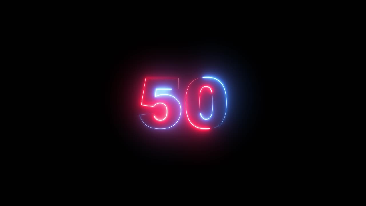 Insegna al neon numero 50
