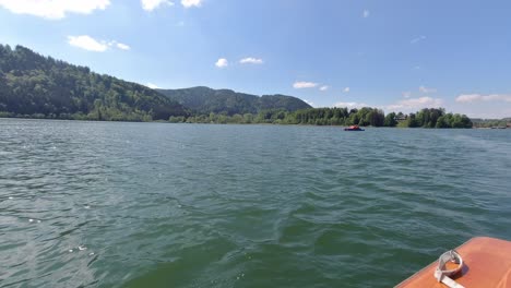 schliersee lake in bavaria munich this beautiful lake was recored using dji osmo action in 4k summer 2020 boat over the lake