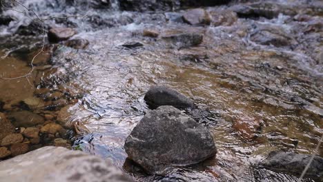 tilt up shoot of beautiful waterfall of a river inside the seven brothers forest