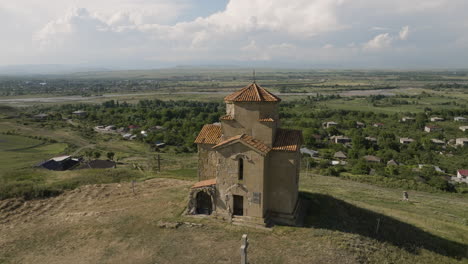 Ancient-orthodox-Samtsevrisi-church-of-Saint-George-on-hill-in-Georgia