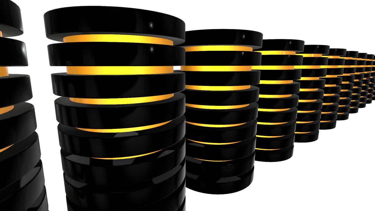 disco duro de servidor futurista y bloque de base de datos o célula de batería. alojamiento web o concepto de computación en la nube.