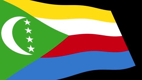 the comoros flag slow waving in perspective, animation 4k footage