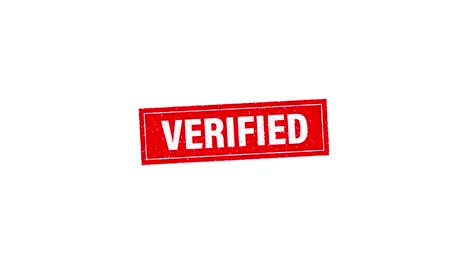 vintage verified, great design for any purposes. template on red backdrop. motion graphics. business concept. isolated object.