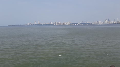 beautiful city skyline of mumbai captured at city's most iconic landmark of marine drive