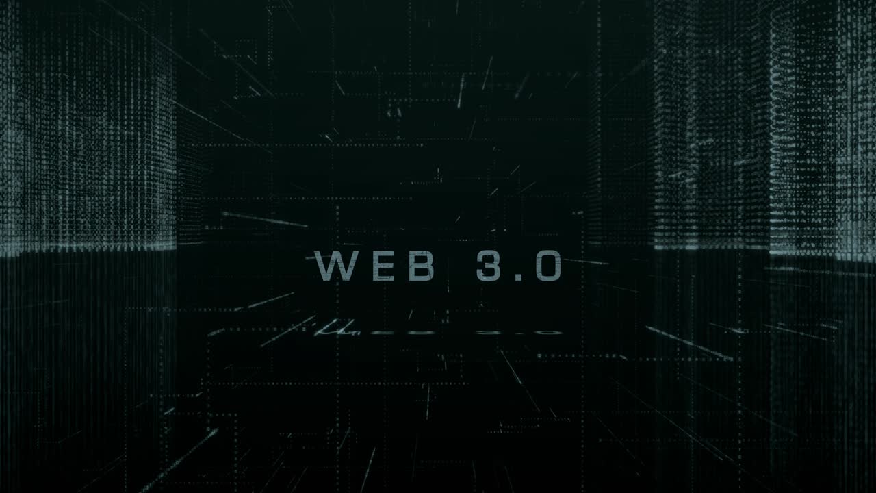 abstracto web digital 3.0 ciber ciudad fondo stock video usa, tecnología, elementos en bucle diseño de la ciudad partícula, abstracto, fondos web 3.0