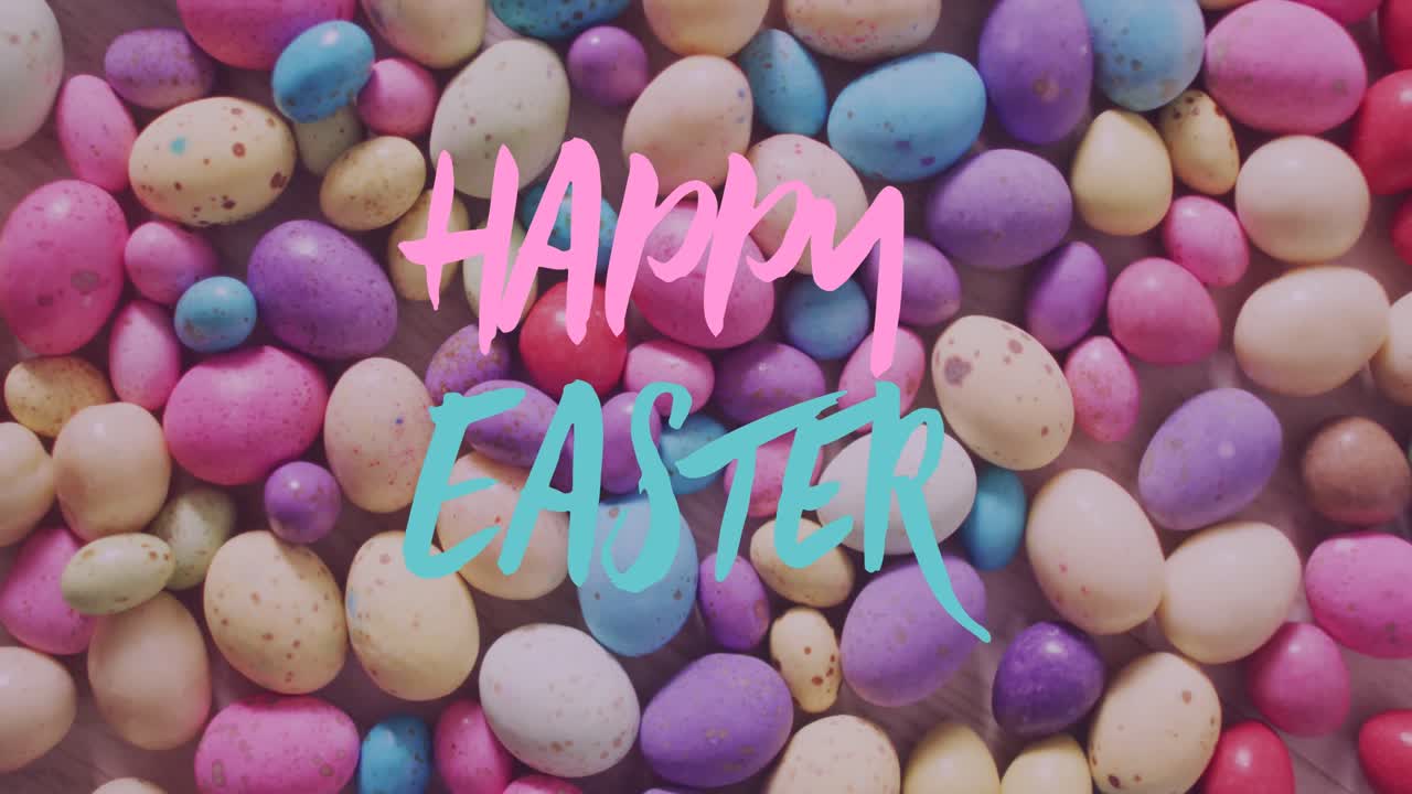 Animazione di Buona Pasqua su uova di Pasqua colorate