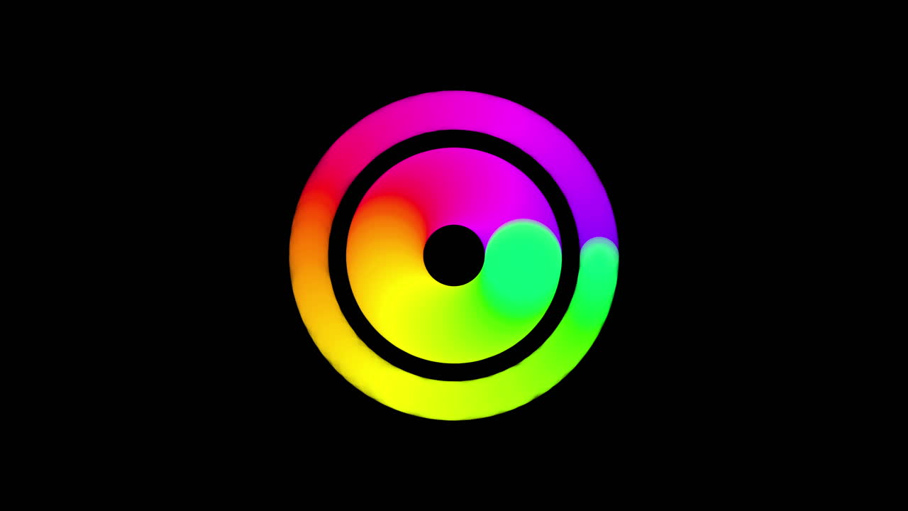Vivid rainbow spectrum progress wheel spins dynamic colorful animation