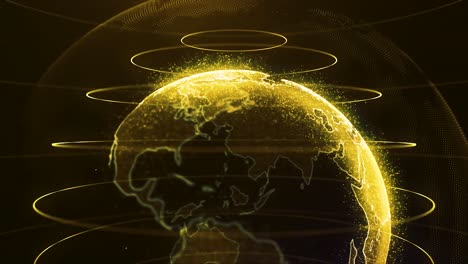 golden digital earth visualization