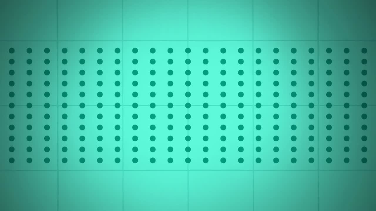 Multiple abstract shapes moving against green background