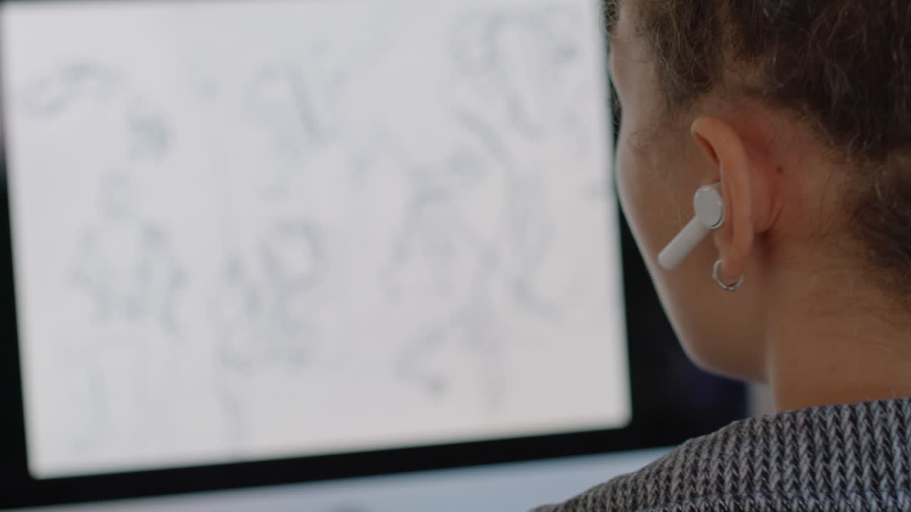 Woman With Dreadlocks Putting On Headphones