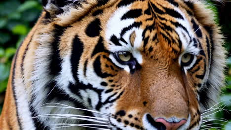 close-up of a tiger's face
