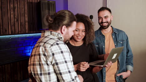 musical group in the studio