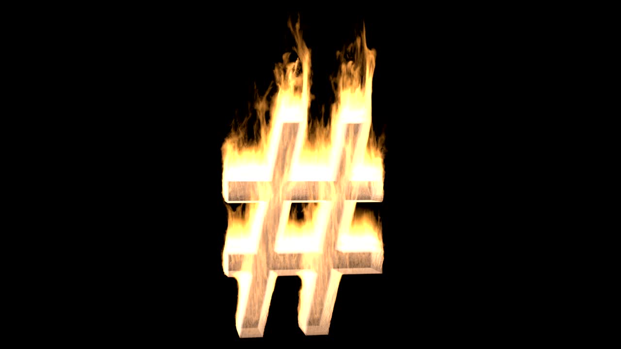 hashtag red fuego en negro capaz de bucle sin problemas 4k