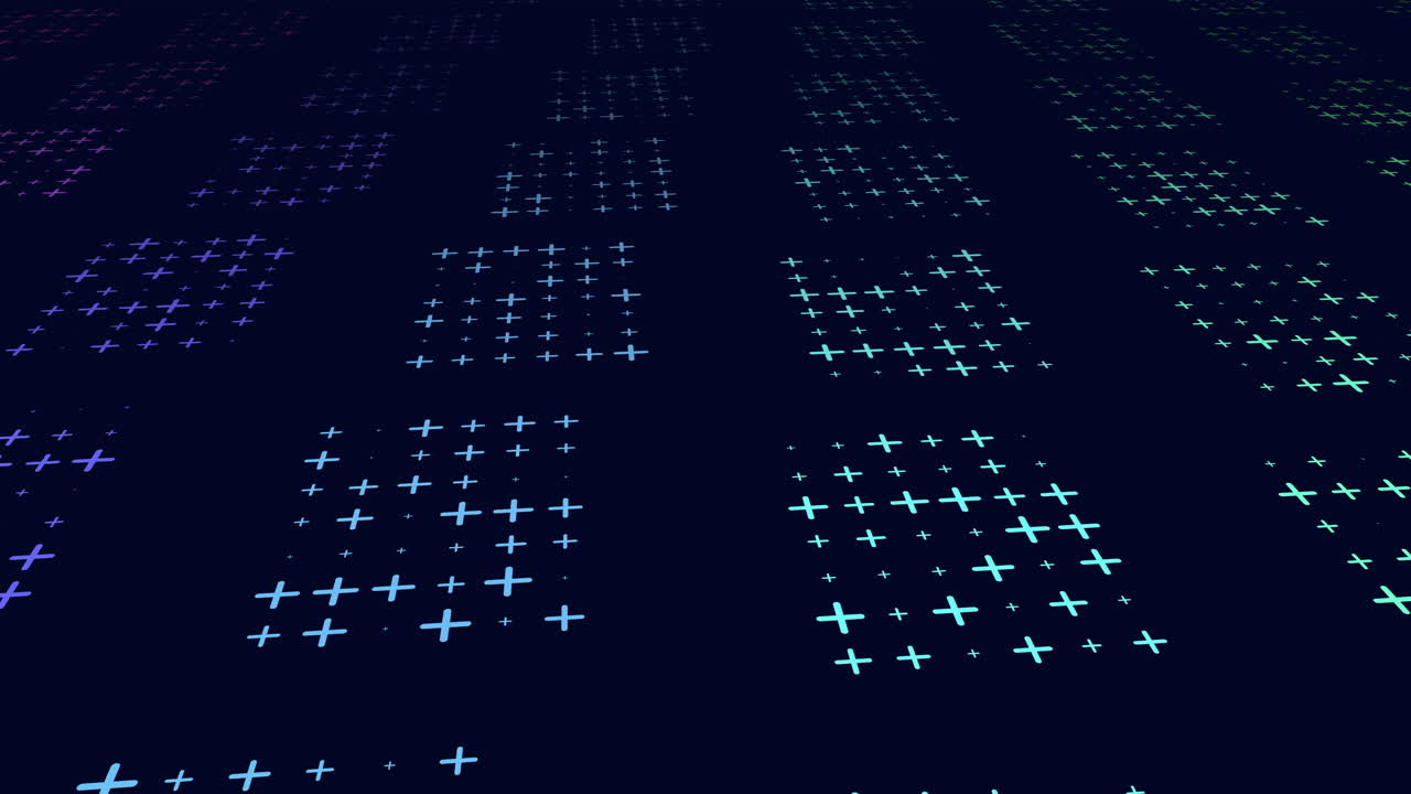 Colorful dots forming a cross pattern on a dark background is the focal point of this image, creating a visually striking and intricate design