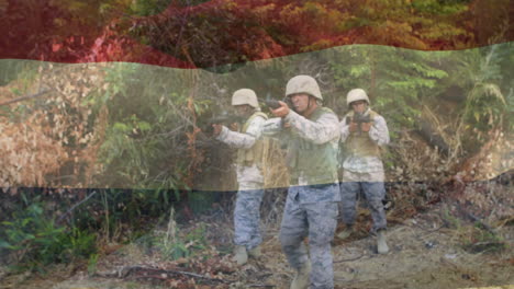 animación de la bandera de los países bajos sobre los soldados