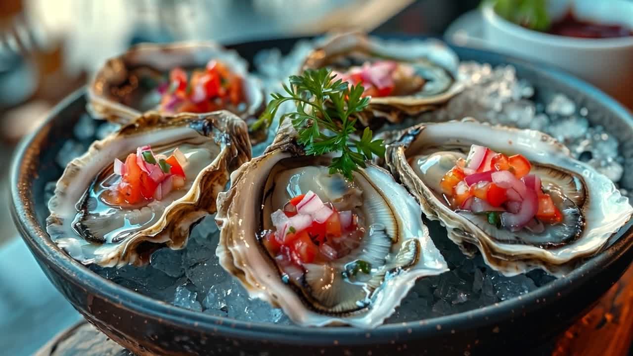 얼음에 신선한 오스트리