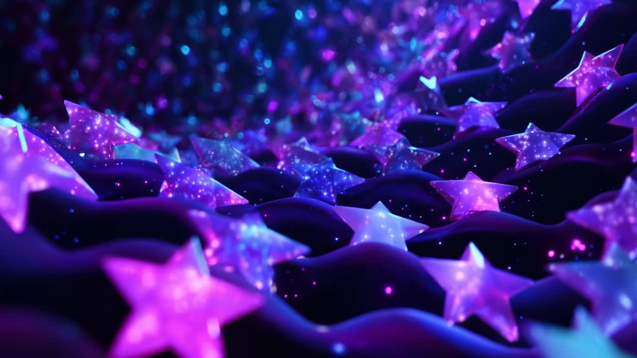 A Beautiful Journey Through a Cosmic Landscape of Twinkling Stars and Ethereal Waves of Colorful Light, Capturing the Essence of a Dreamlike Universe in Motion