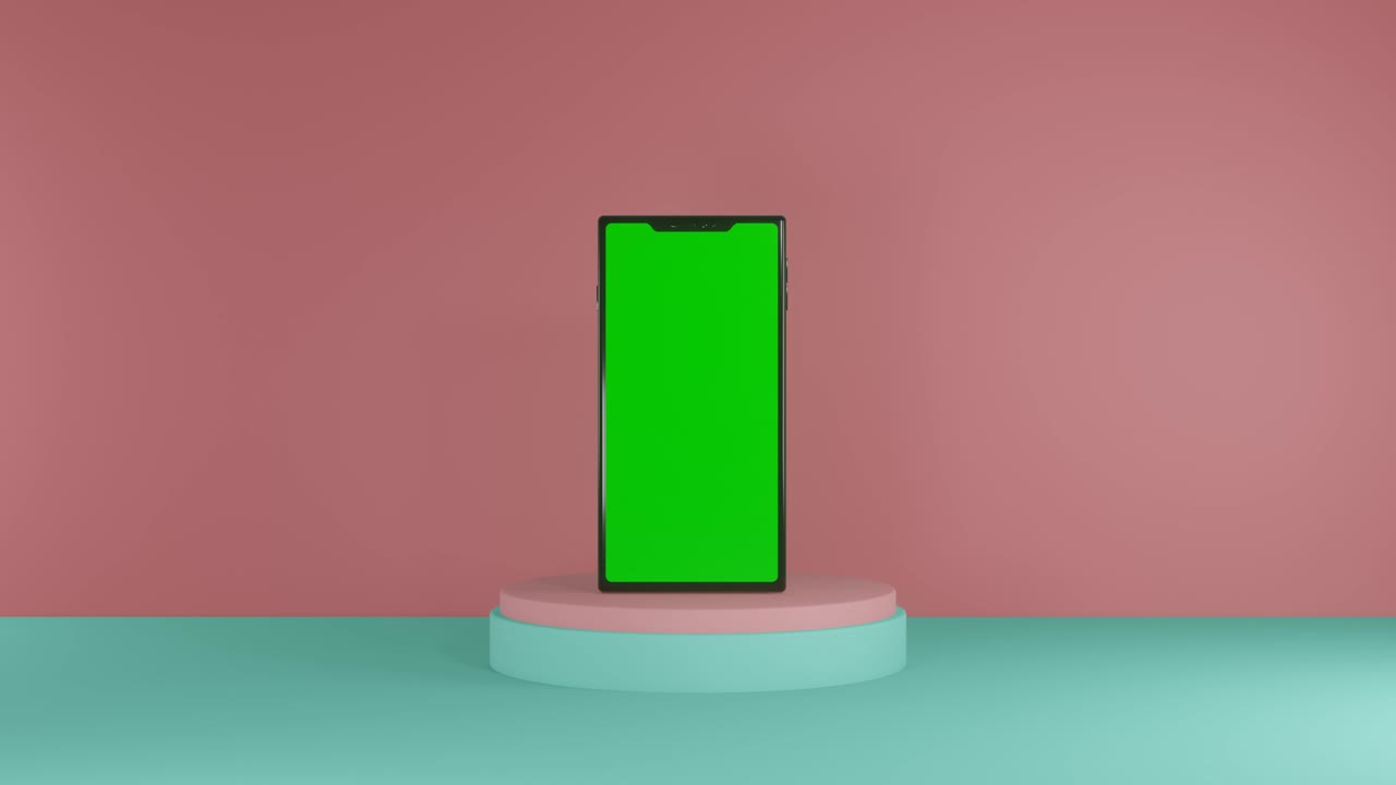 Phone presentation pedestal in pastel colors