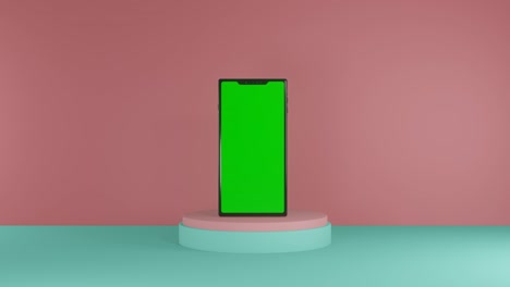 phone presentation pedestal in pastel colors