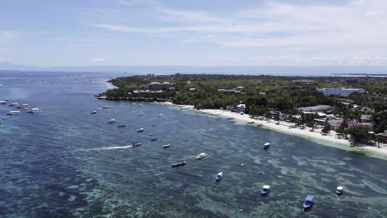 Aerial View of a Popular Beach in the Philippines
