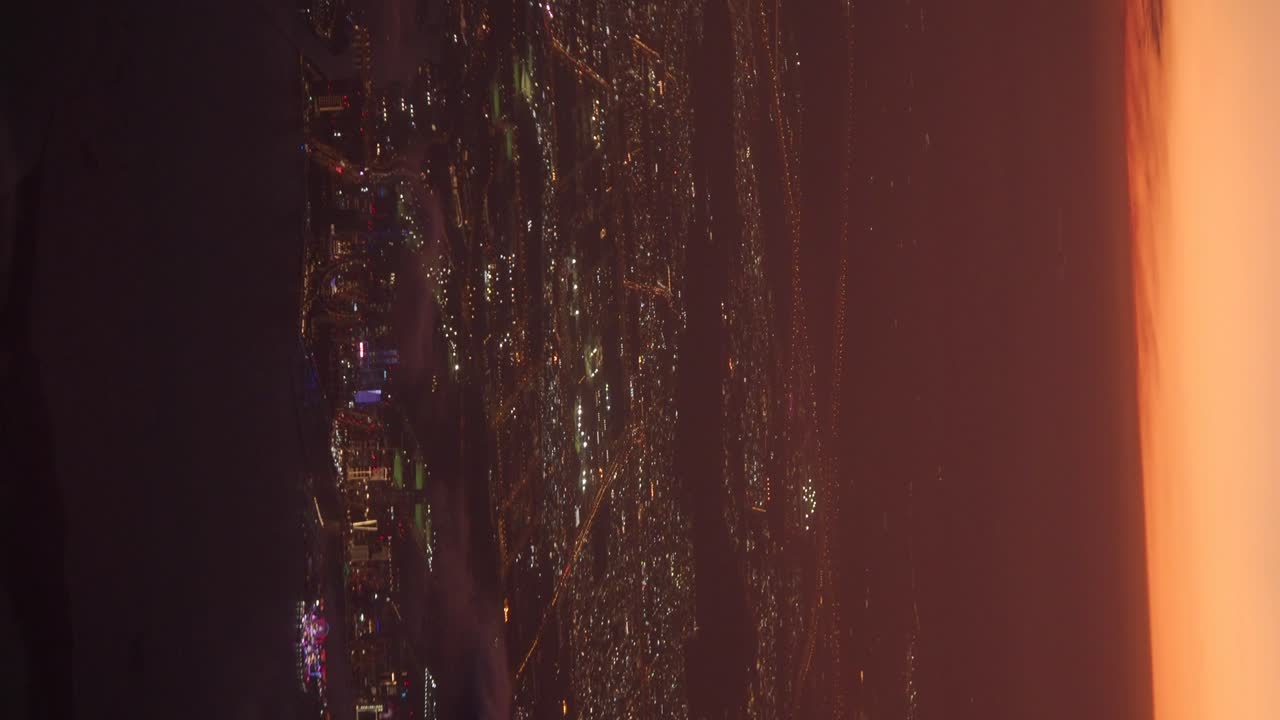 Night Cityscape Aerial View at Sunset