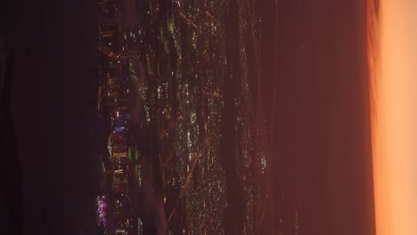 night cityscape aerial view at sunset