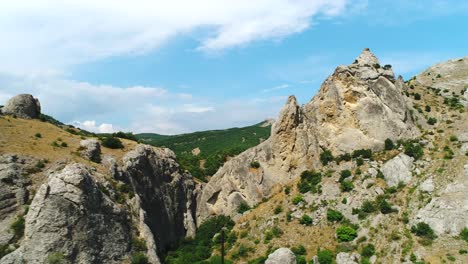 scenic mountain peaks and valley