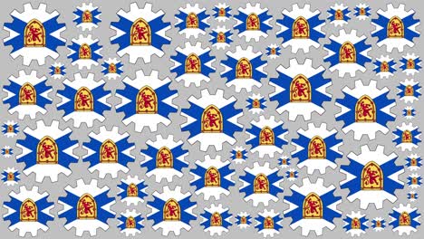 el fondo giratorio de las engranajes de la bandera de nova scotia