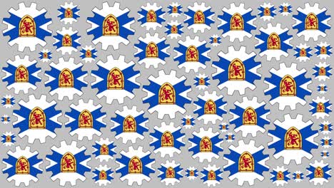 nova scotia flag gears spinning background