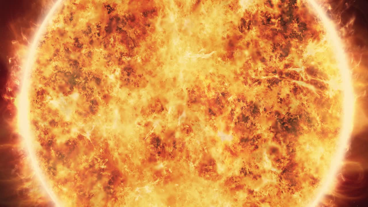 Close Up Solar Surface with Flares and Plasma Activity