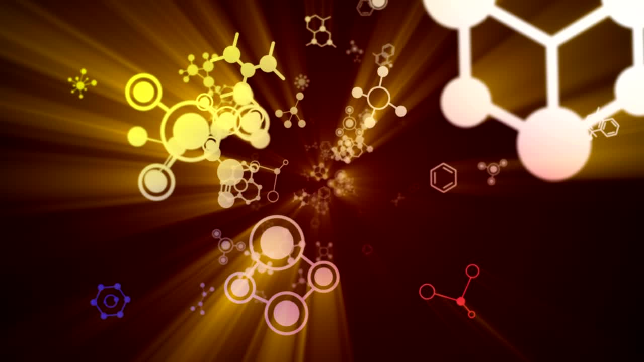 분자, 화학, 추상, 애니메이션, 배경, 렌더링, 루프, 알파 채널