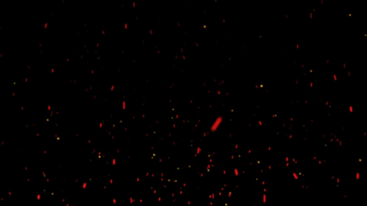 Animation of soaring sparks on black background (seamless loop)