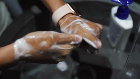 washing hands with soap