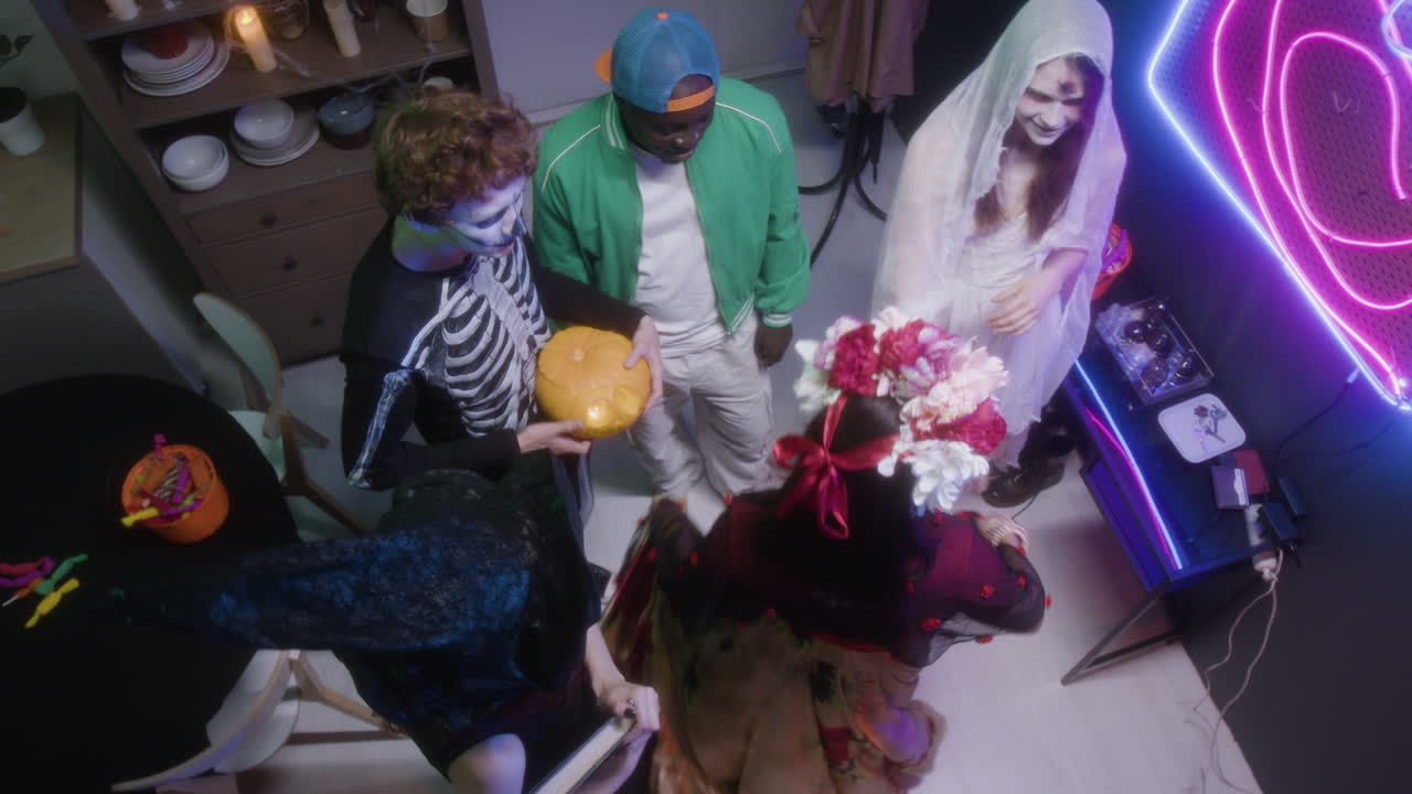 Halloween Party with Costumed Friends