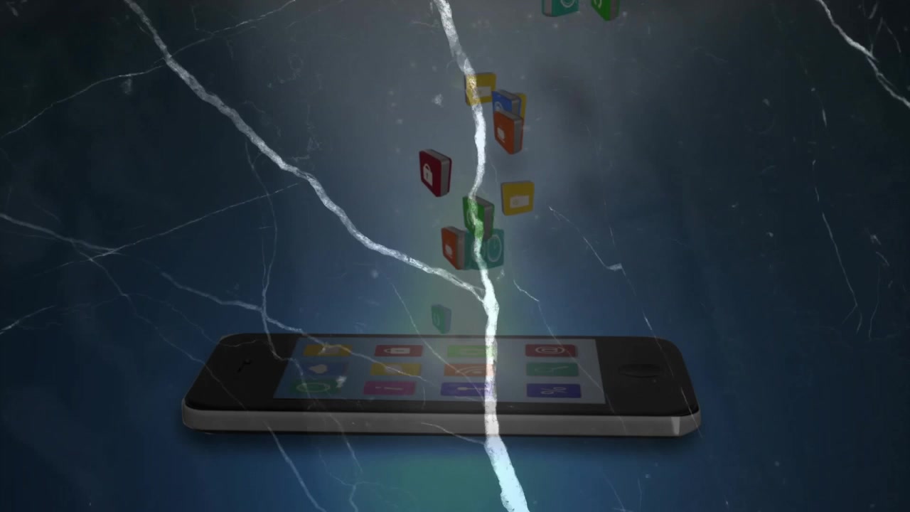 Digital App Icons Floating Up From a Smartphone Screen
