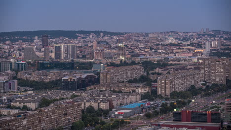 cityscape view of belgrade at night