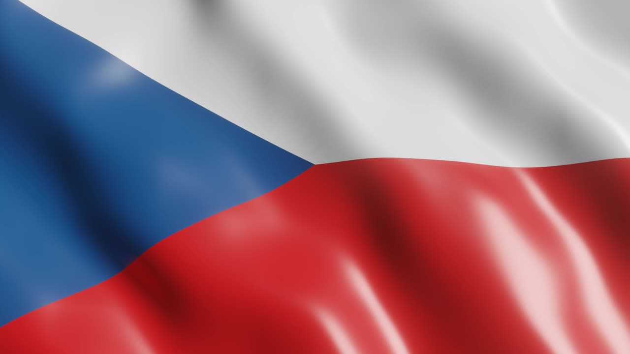 3d renderiza la bandera ondeando de la república checa país. animación interminable de la bandera nacional en el fondo del viento. video clip animado de bucle sin costuras realista de 4k