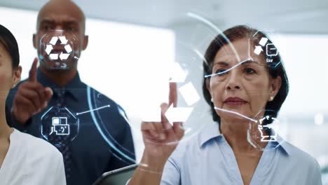 business meeting with virtual interface