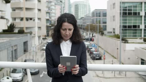 businesswoman using tablet computer