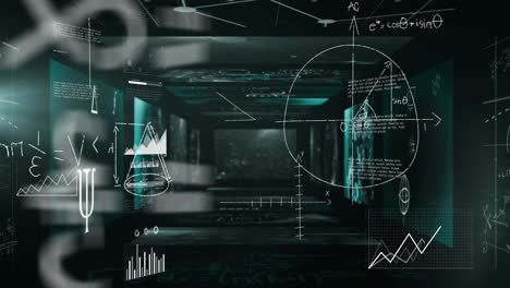 Animation of mathematical equations and data processing over computer servers