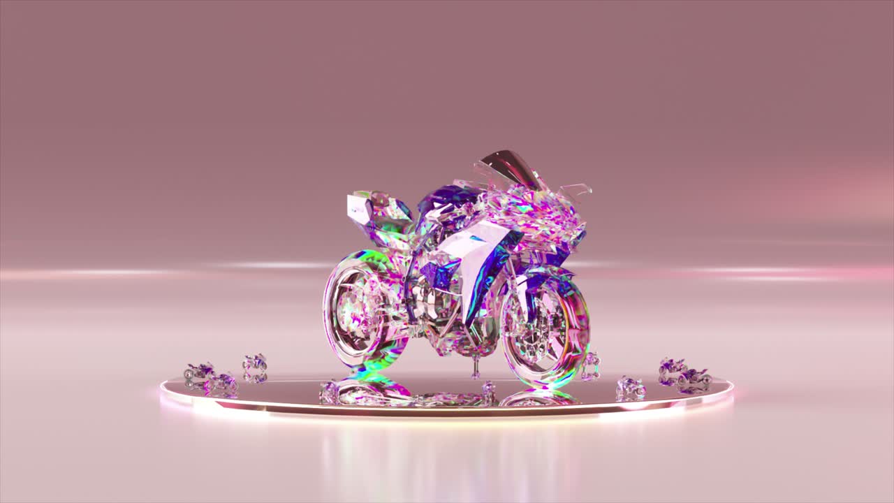 абстрактный дизайн кристаллического мотоцикла